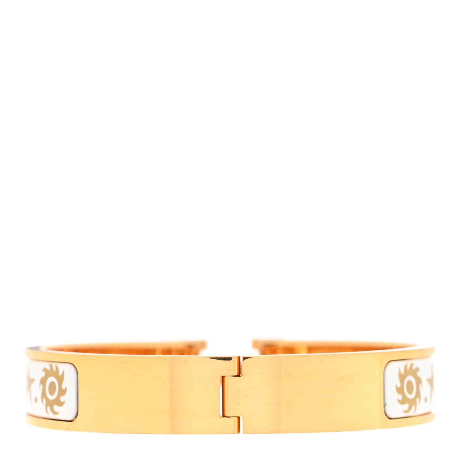 Hermes Enamel Printed D'Orphee Narrow Clic Clac H Bracelet PM Platine White 3 of 5