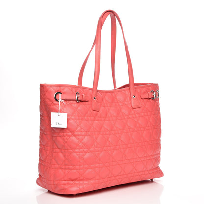 Christian Dior Canvas Cannage Medium Panarea Tote Coral 3 of 9