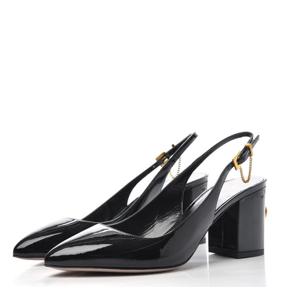 Valentino Garavani Patent Ringstud Slingback 38.5 Black 3 of 11