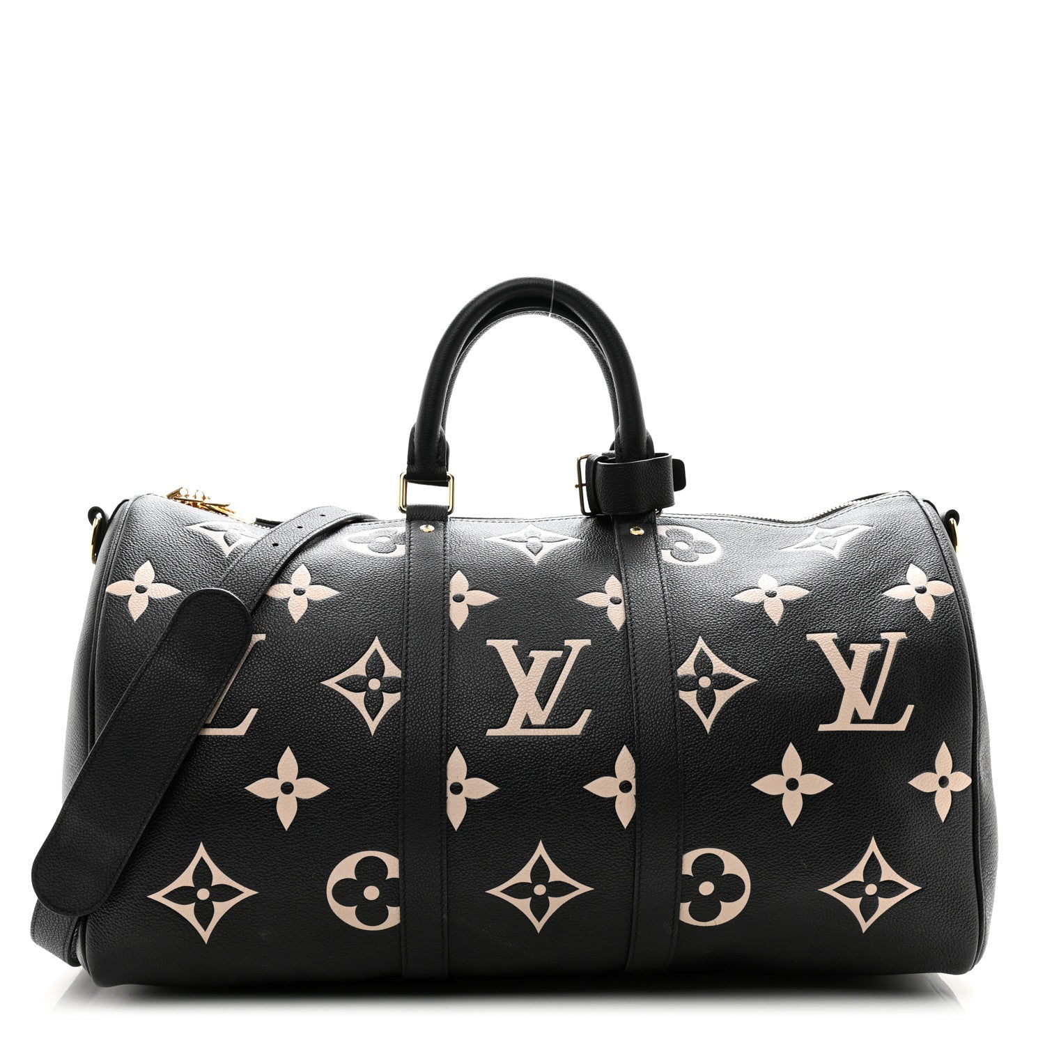 Louis Vuitton Empreinte Monogram Keepall Bandouliere 45 Black Beige 1 of 13