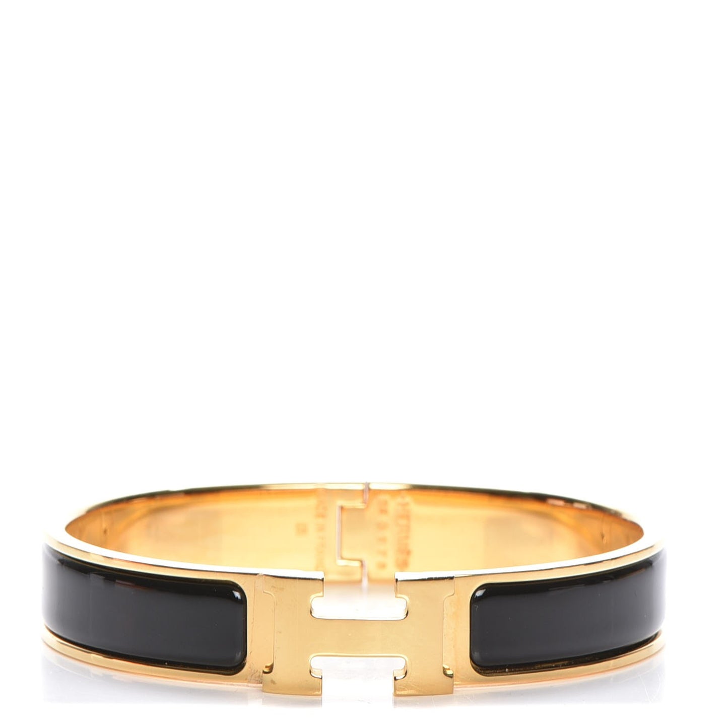 Enamel Narrow Clic Clac H Bracelet PM Black