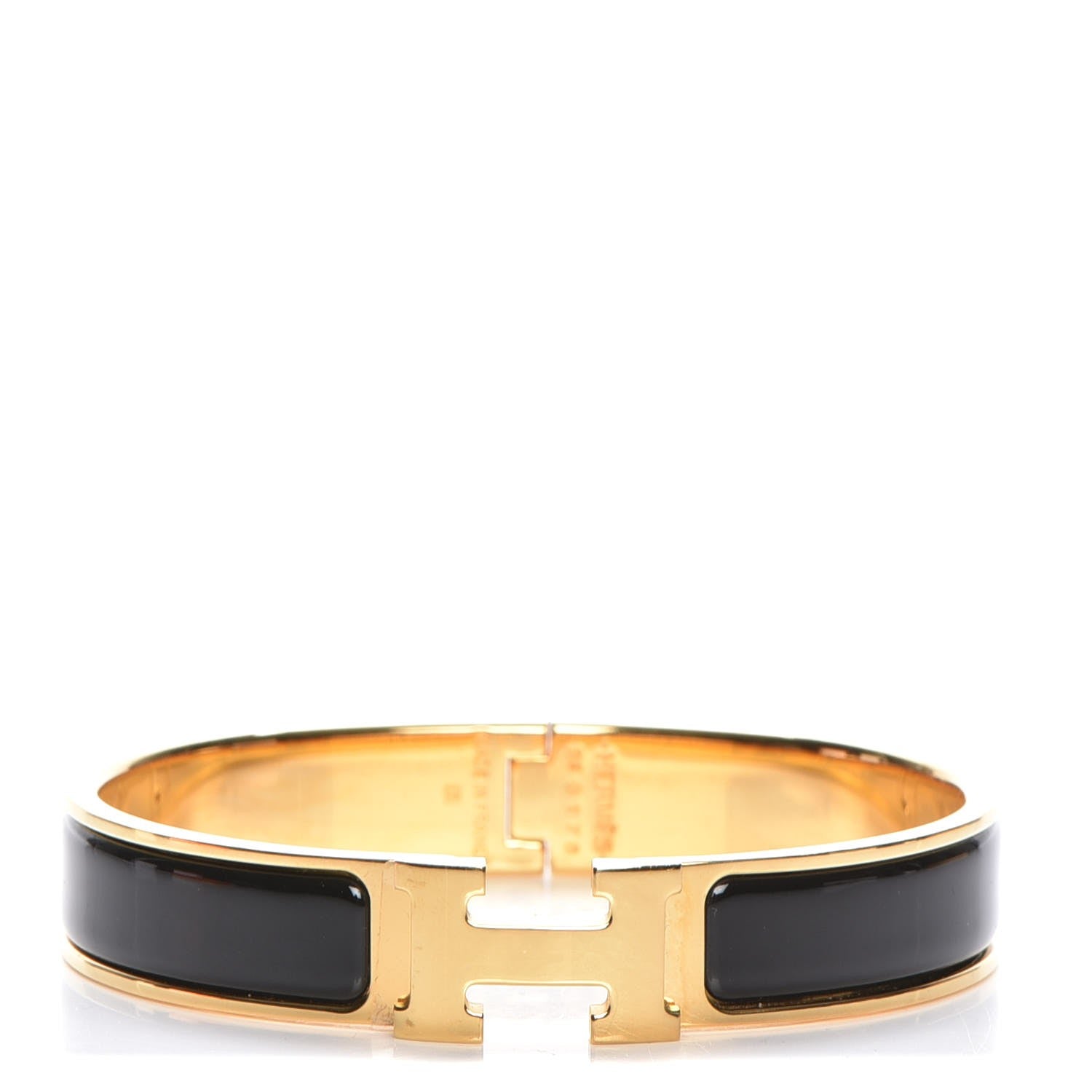 Hermes Enamel Narrow Clic Clac H Bracelet PM Black 1 of 5