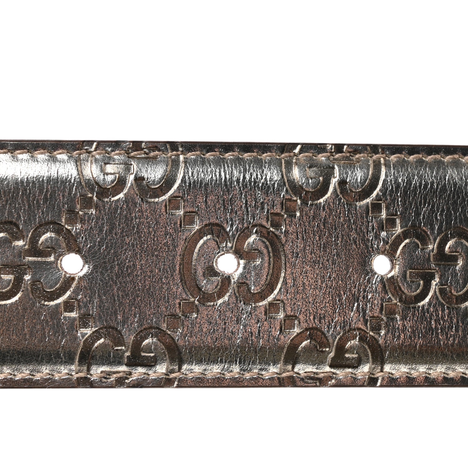 Gucci Metallic Guccissima Interlocking G Belt 100 40 Gold 4 of 5
