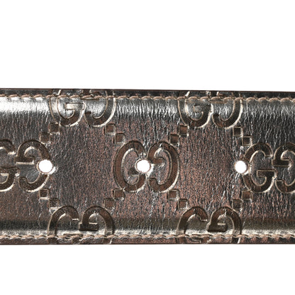 Gucci Metallic Guccissima Interlocking G Belt 100 40 Gold 4 of 5