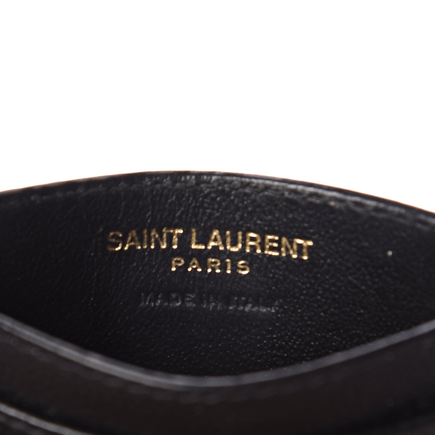 Saint Laurent Grain De Poudre Matelasse Chevron Monogram Credit Card Case Black 5 of 6