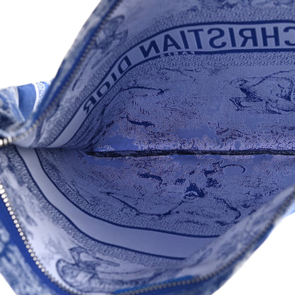 Christian Dior Embroidered Toile De Jouy Diortravel Zipped Pouch Blue 5 of 9