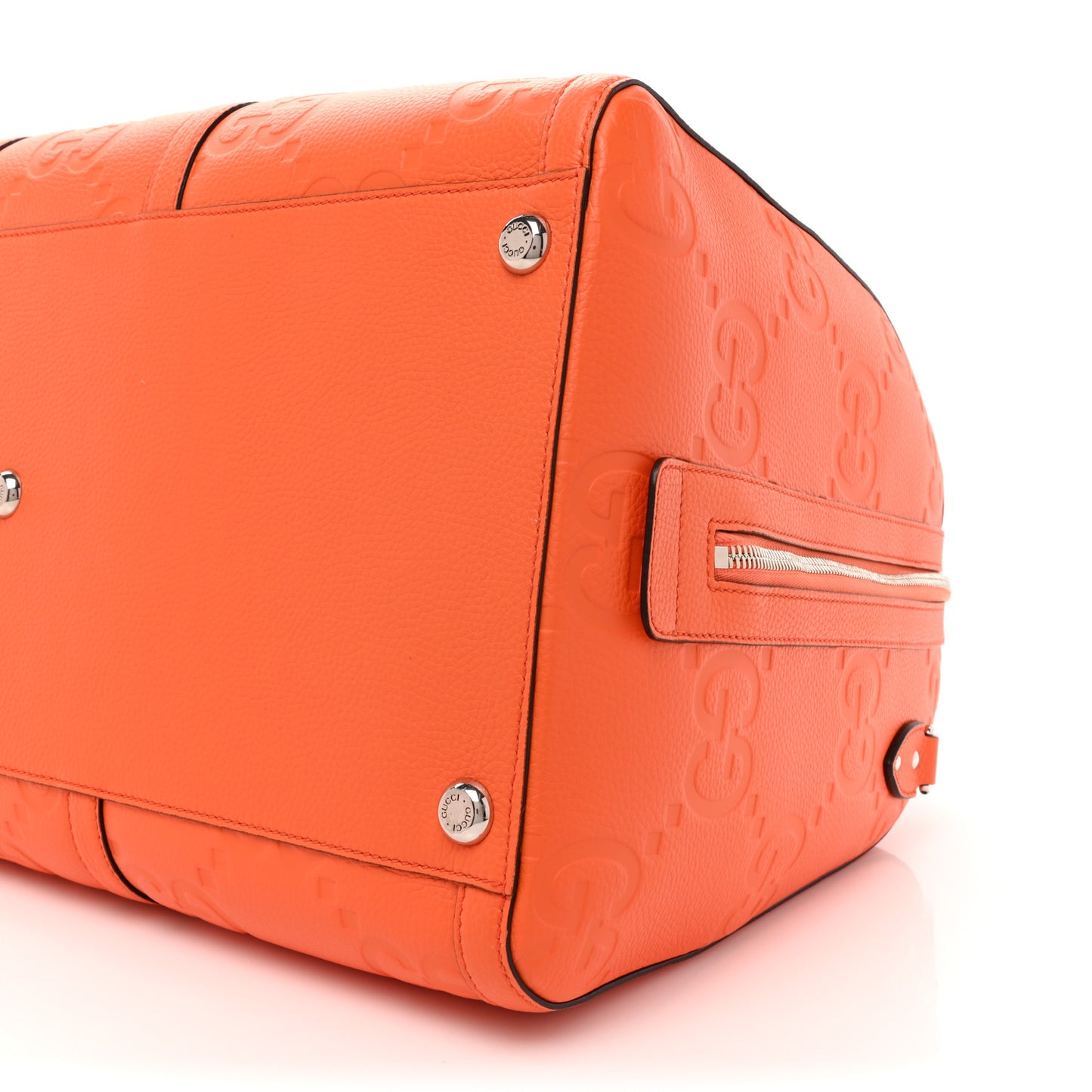 Piuma Calfskin Jumbo GG Embossed Large Duffle Bag Good Orange