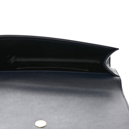 Saint Laurent Calfskin Monogram Large Belle De Jour Clutch Navy 6 of 7