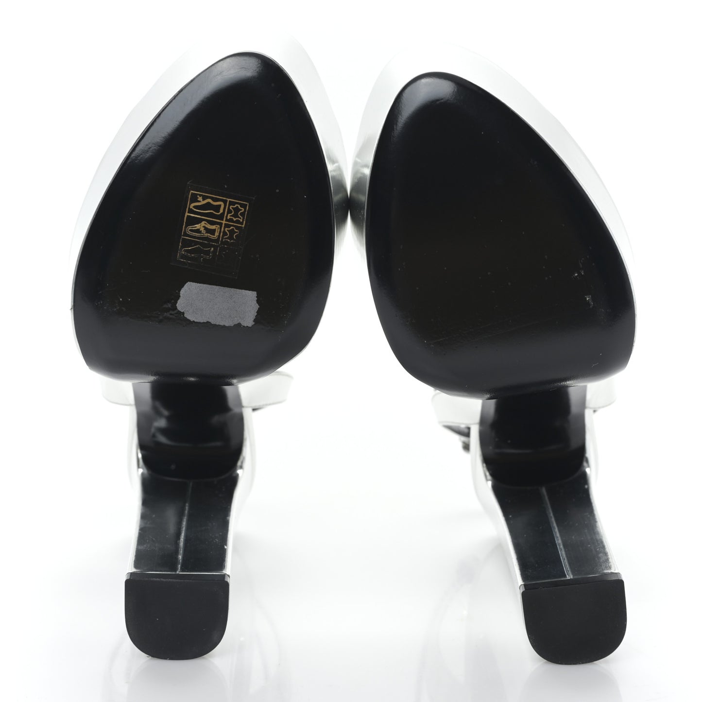 Metallic Patent Jodie 95 Platform Sandals 37 Silver
