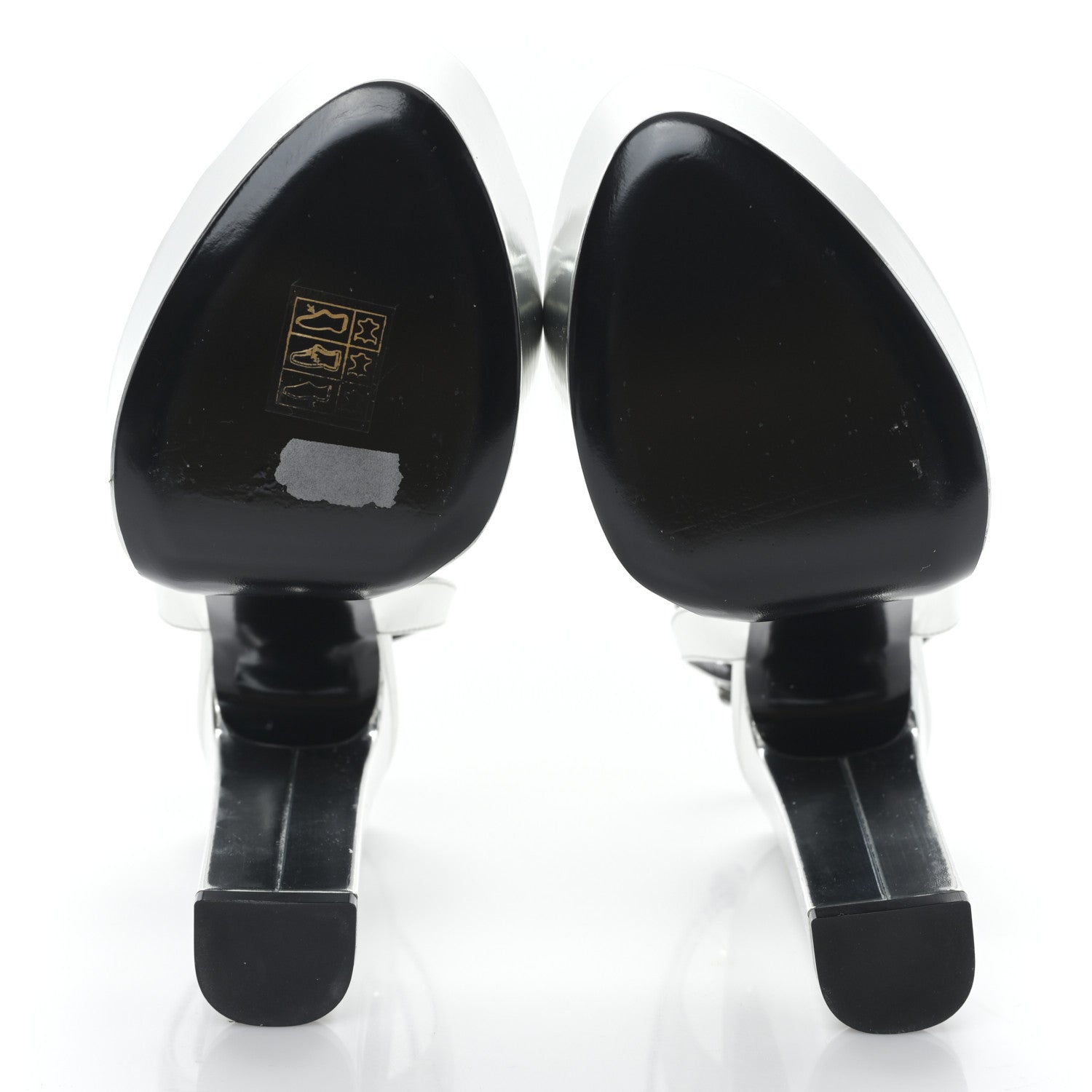 Saint Laurent Metallic Patent Jodie 95 Platform Sandals 37 Silver 5 of 8