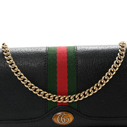 Gucci Dollar Calfskin Web Ophidia Wallet On Chain Black 8 of 10