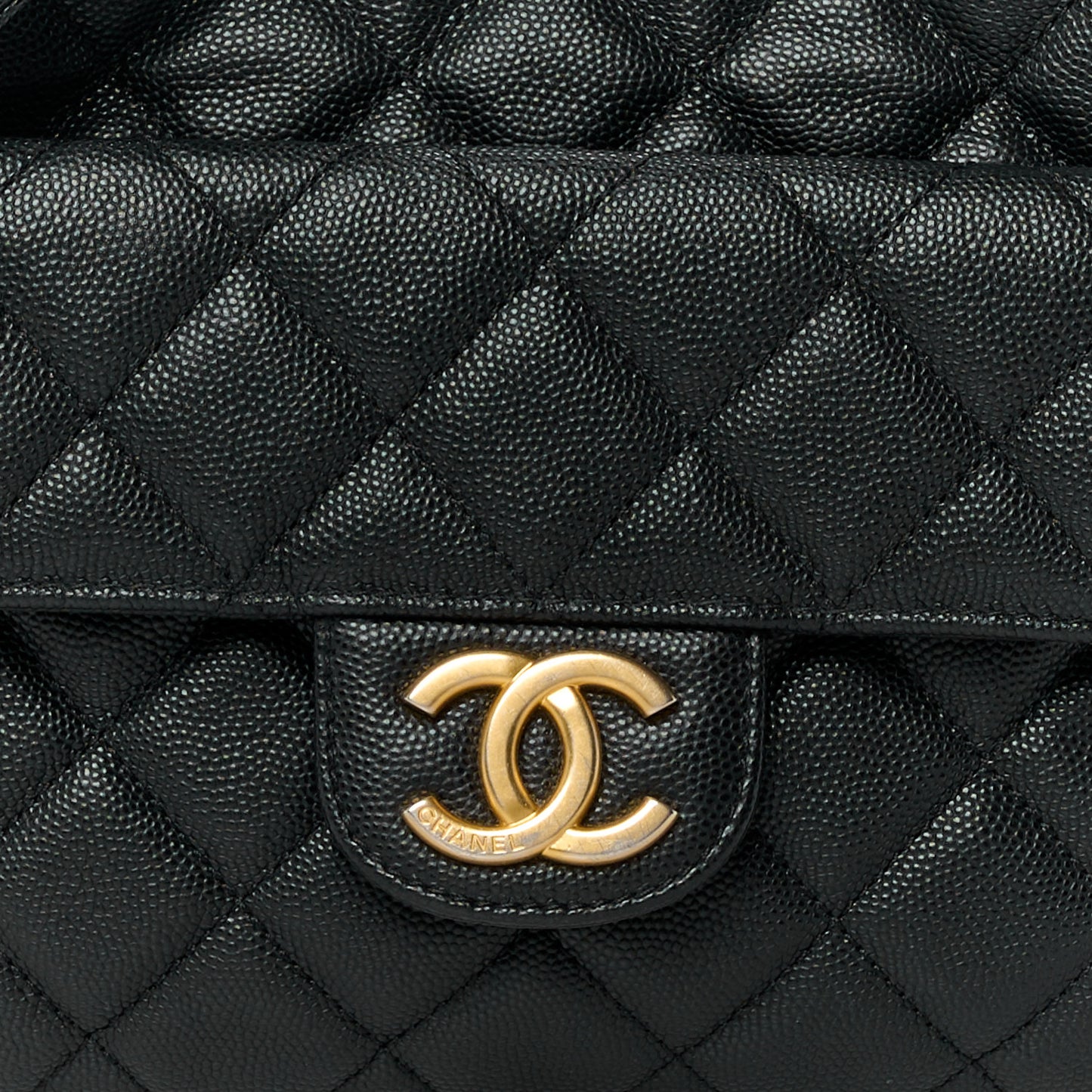 Caviar Quilted Wavy CC Hobo Black