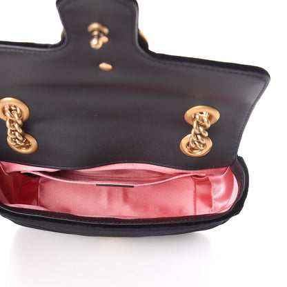 Gucci Velvet Matelasse Mini GG Marmont Shoulder Bag Black 5 of 11