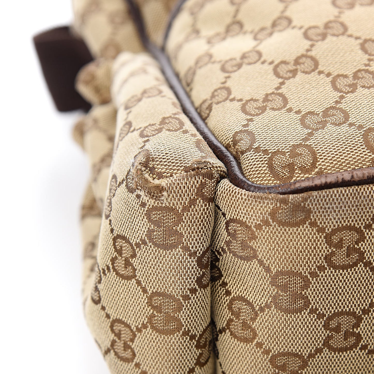 Monogram Natural Pigskin Large Diaper Bag Beige Ebony Cocoa Dark Chocolate