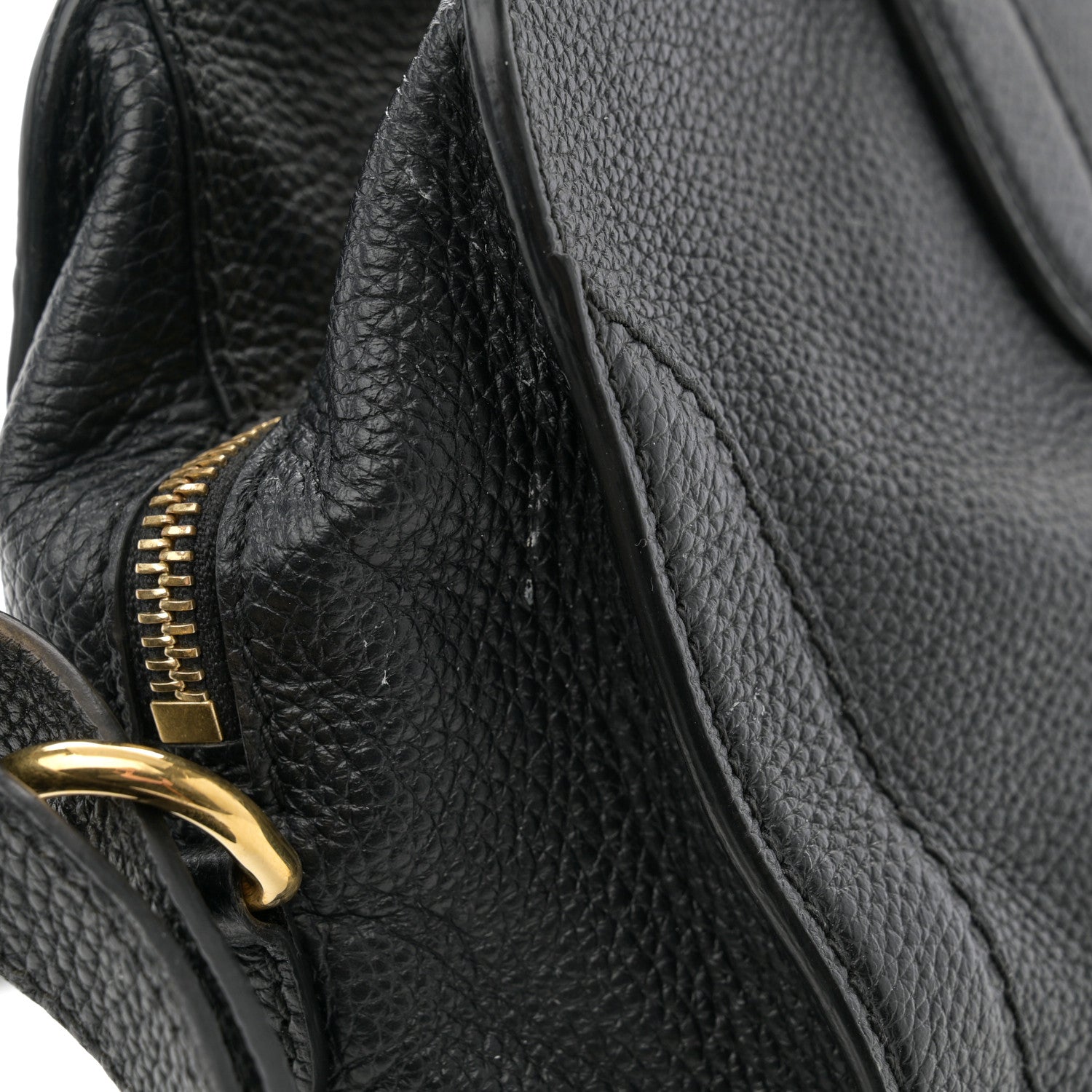Alexander McQueen Pebbled Calfskin Small Skull Padlock Zip Around Tote Black 13 of 19