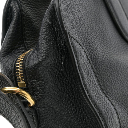 Alexander McQueen Pebbled Calfskin Small Skull Padlock Zip Around Tote Black 13 of 19