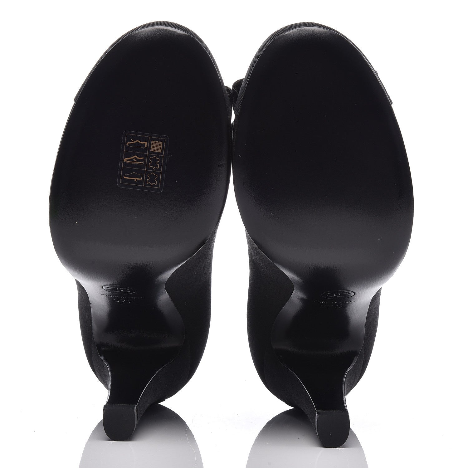 Chanel Grosgrain Crystal Star Mary Jane Pumps 37.5 Black 7 of 10