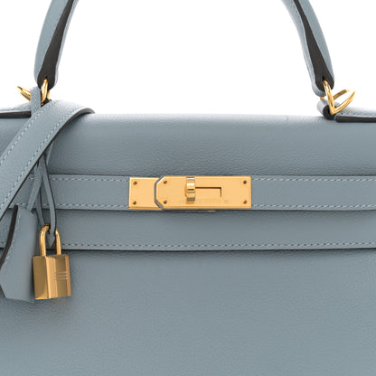 Hermes Evercolor Kelly Retourne 28 Bleu Lin 8 of 12