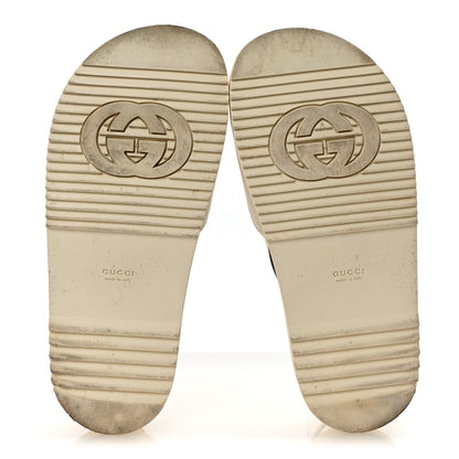 Gucci Cosmos Softy Calfskin Interlocking G Slingback Sandals 40 Mystic White 6 of 9