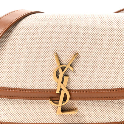 Saint Laurent Canvas Calfskin Small Solferino Satchel Beige Brick 8 of 10