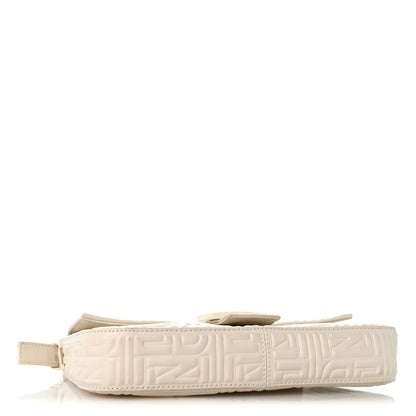 Fendi Nappa Logo Embossed Baguette White 4 of 13
