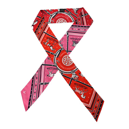 Hermes Silk Couvertures et Tenues de Jour Bandana Maxi Twilly Slim Rose Vif Rouge Vermillon 1 of 3