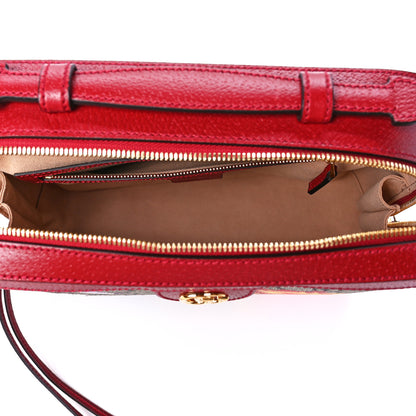 Gucci GG Supreme Monogram Flora Web Small Ophidia Top Handle Shoulder Bag Hibiscus Red 5 of 12