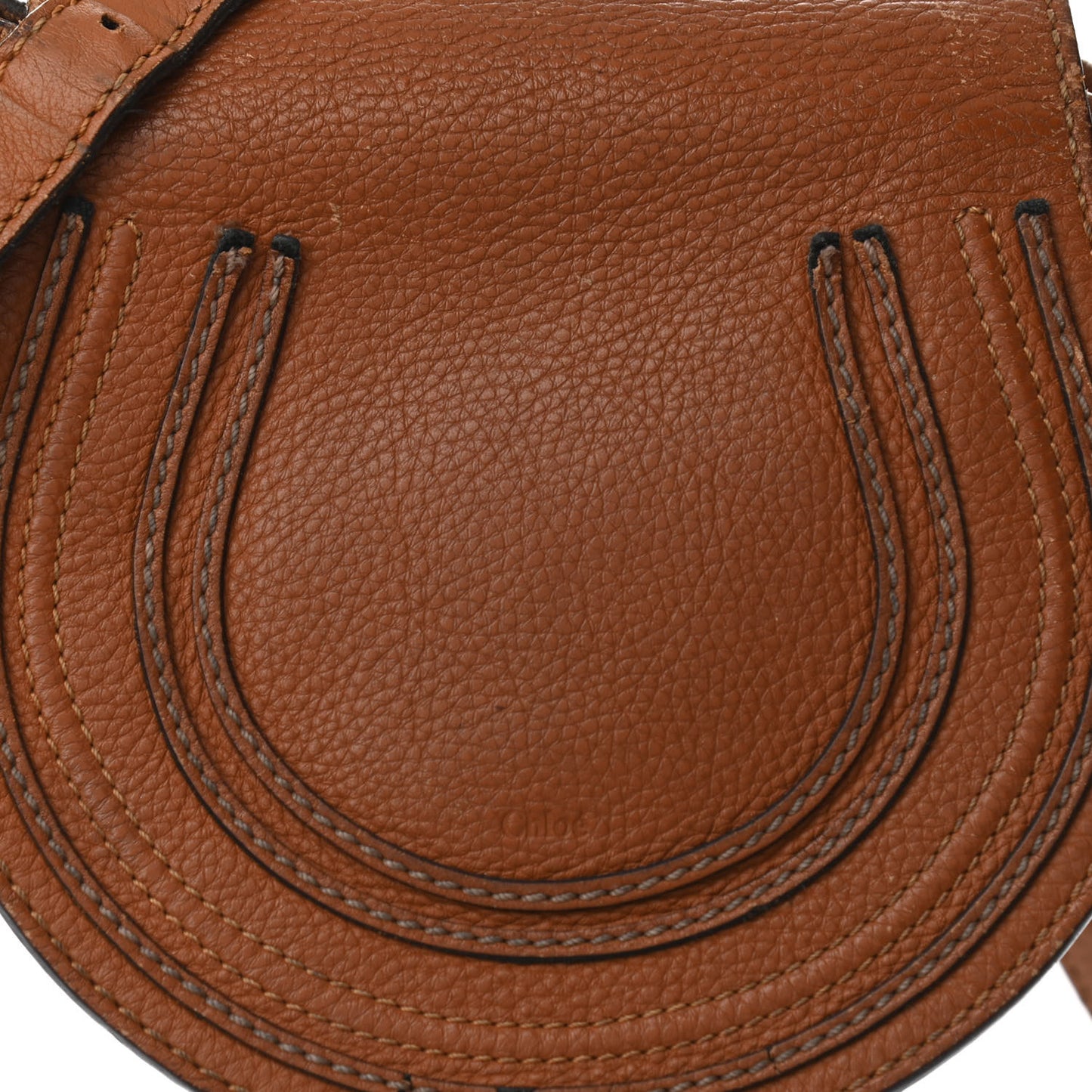 Calfskin Mini Marcie Round Crossbody Bag Tan