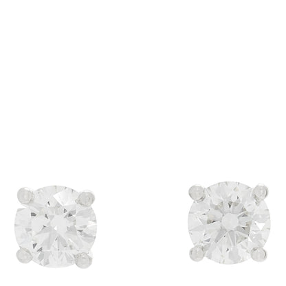 Tiffany Platinum Diamond 1.46ctw Round Solitaire Earrings 1 of 5