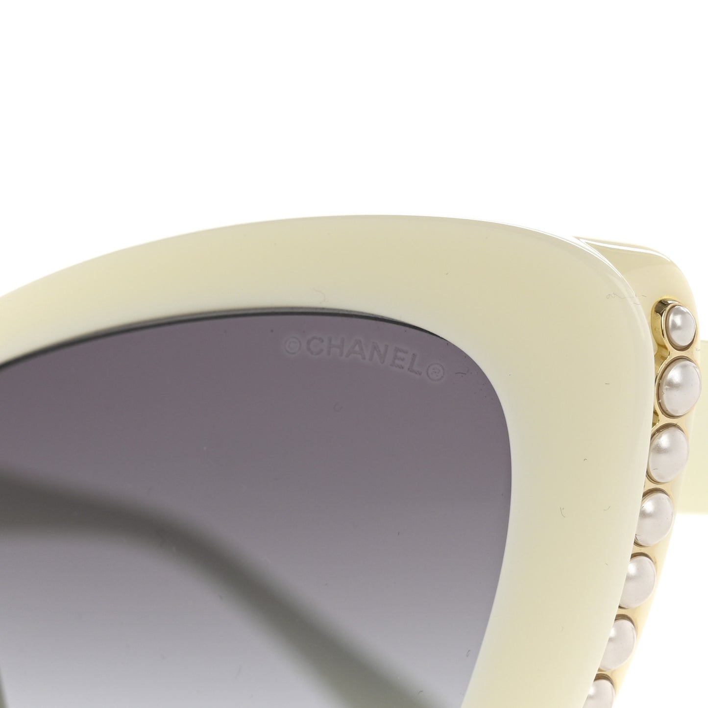 Acetate Pearl Cat Eye CC Sunglasses 5481-H White