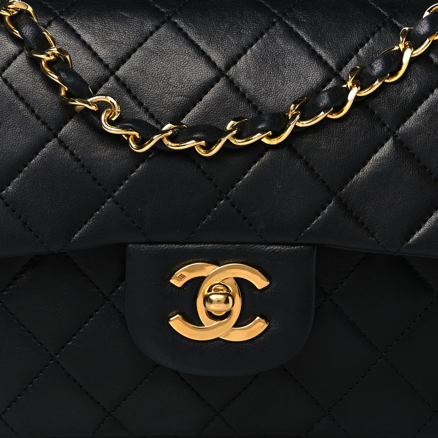 Chanel Lambskin Quilted Small Double Flap Black 8 of 10