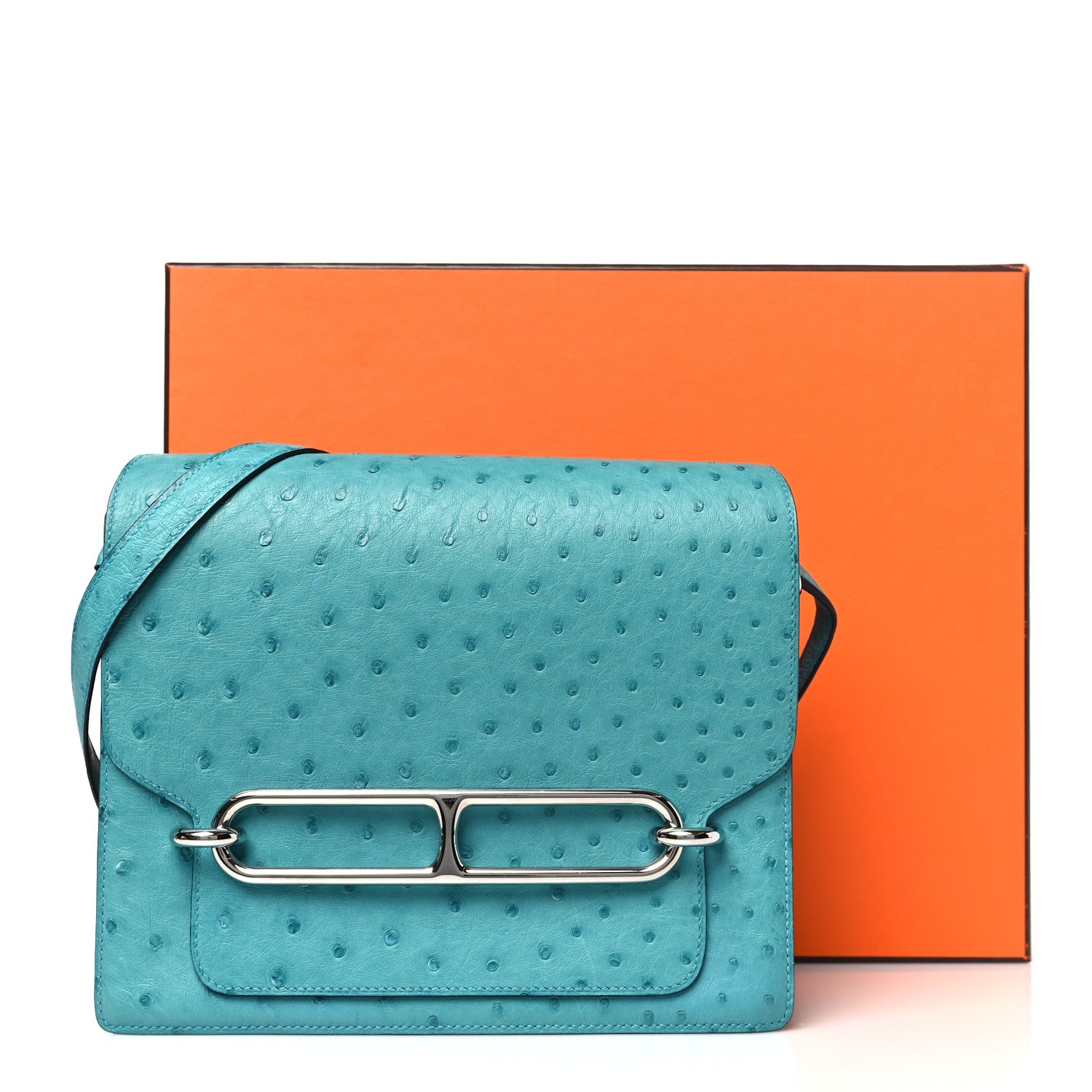 Hermes Ostrich Sac Roulis 23 Vert Verone 13 of 13