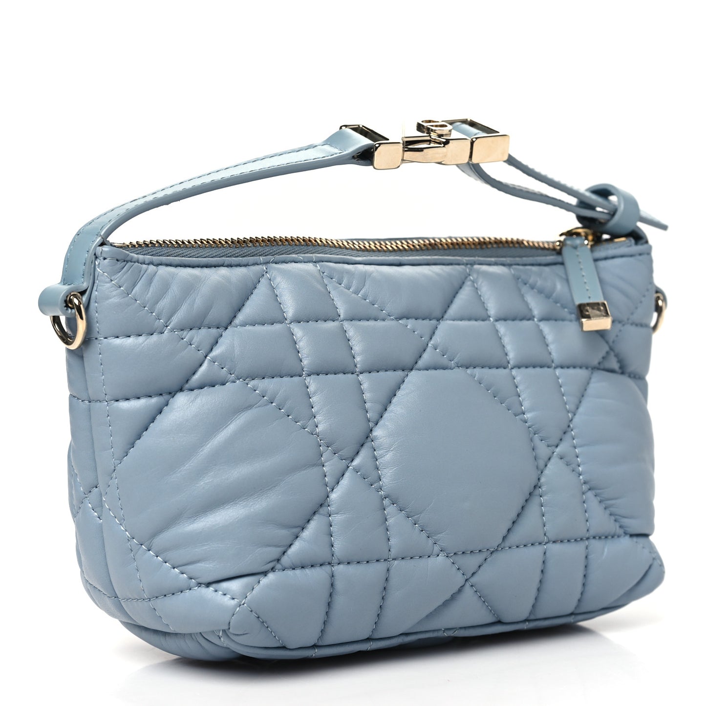 Calfskin Macrocannage Small Diortravel Nomad Pouch Bracing Blue