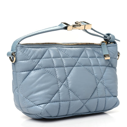 Christian Dior Calfskin Macrocannage Small Diortravel Nomad Pouch Bracing Blue 4 of 11