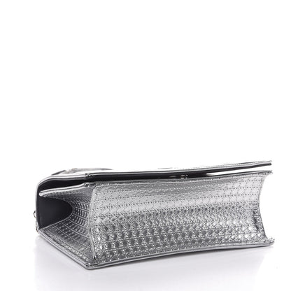 Christian Dior Metallic Patent Micro-Cannage Small Diorama Flap Bag Silver 4 of 8