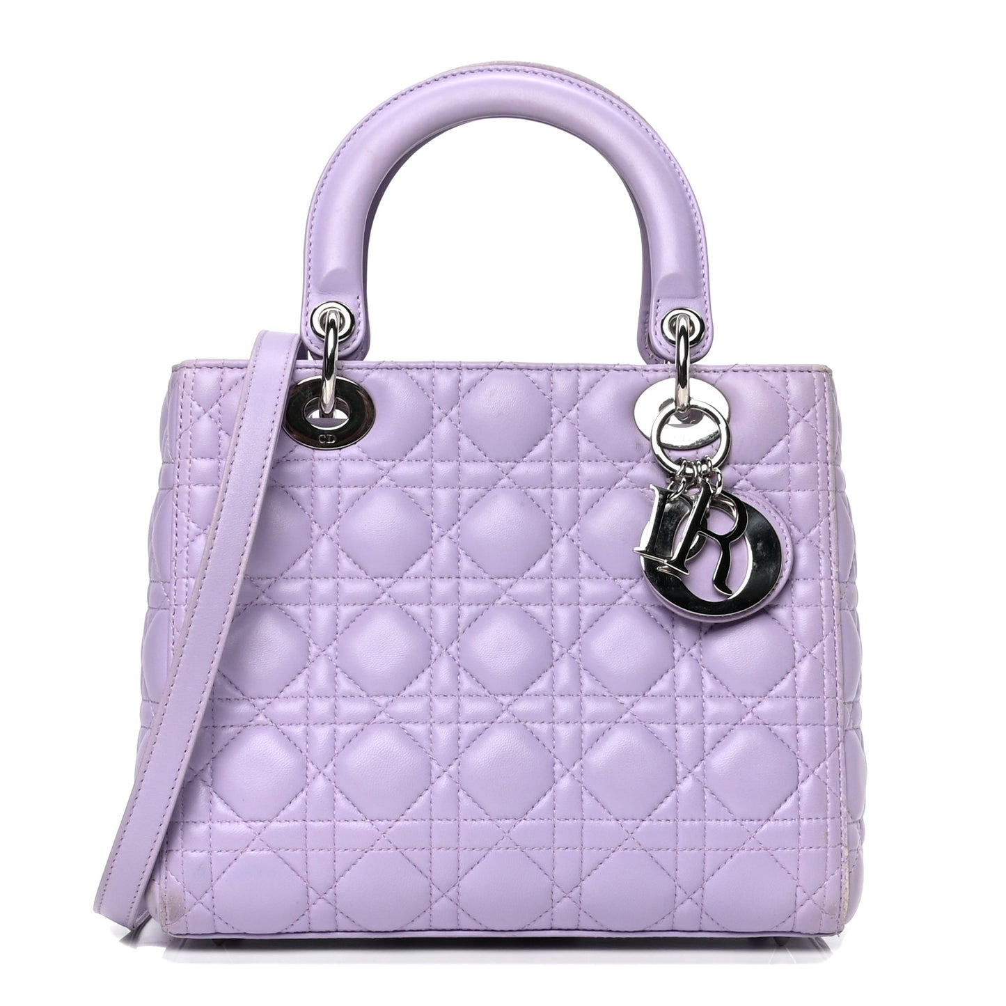 Lambskin Cannage Medium Lady Dior Purple