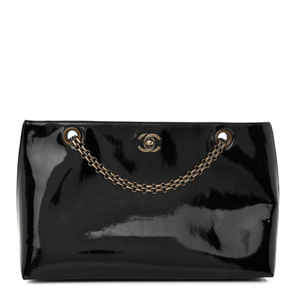 Chanel Patent Mademoiselle Tote Black 1 of 13