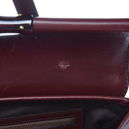 Gucci Monogram Studded Bamboo Bullet Satchel Burgundy 12 of 16