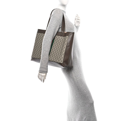 Gucci GG Supreme Monogram Web Ophidia Tote Brown 2 of 11
