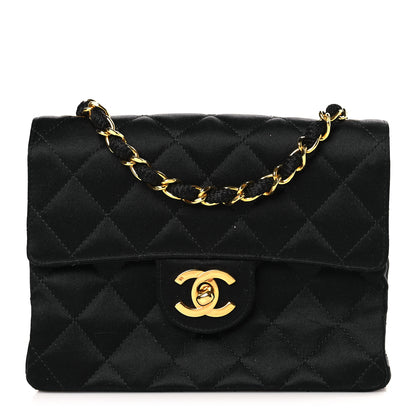 Chanel Satin Quilted Mini Square Flap Black 1 of 9