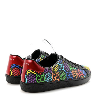Gucci GG Supreme Monogram Psychedelic Mens Ace Sneakers 8.5 Black Multicolor 5 of 8