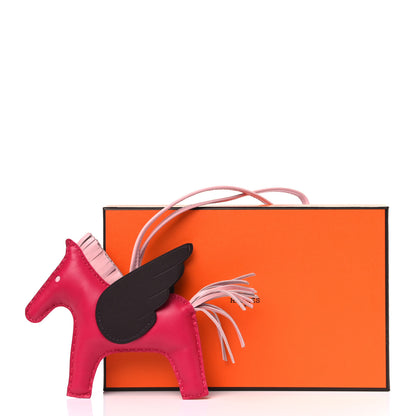 Hermes Milo Lambskin Grigri Rodeo Pegase Horse Bag Charm MM Framboise Rose Sakura Rouge Sellier 5 of 5