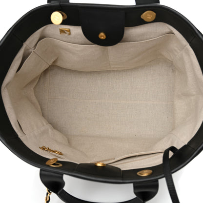 Chanel Calfskin Medium Deauville Tote Black Multicolor 6 of 15