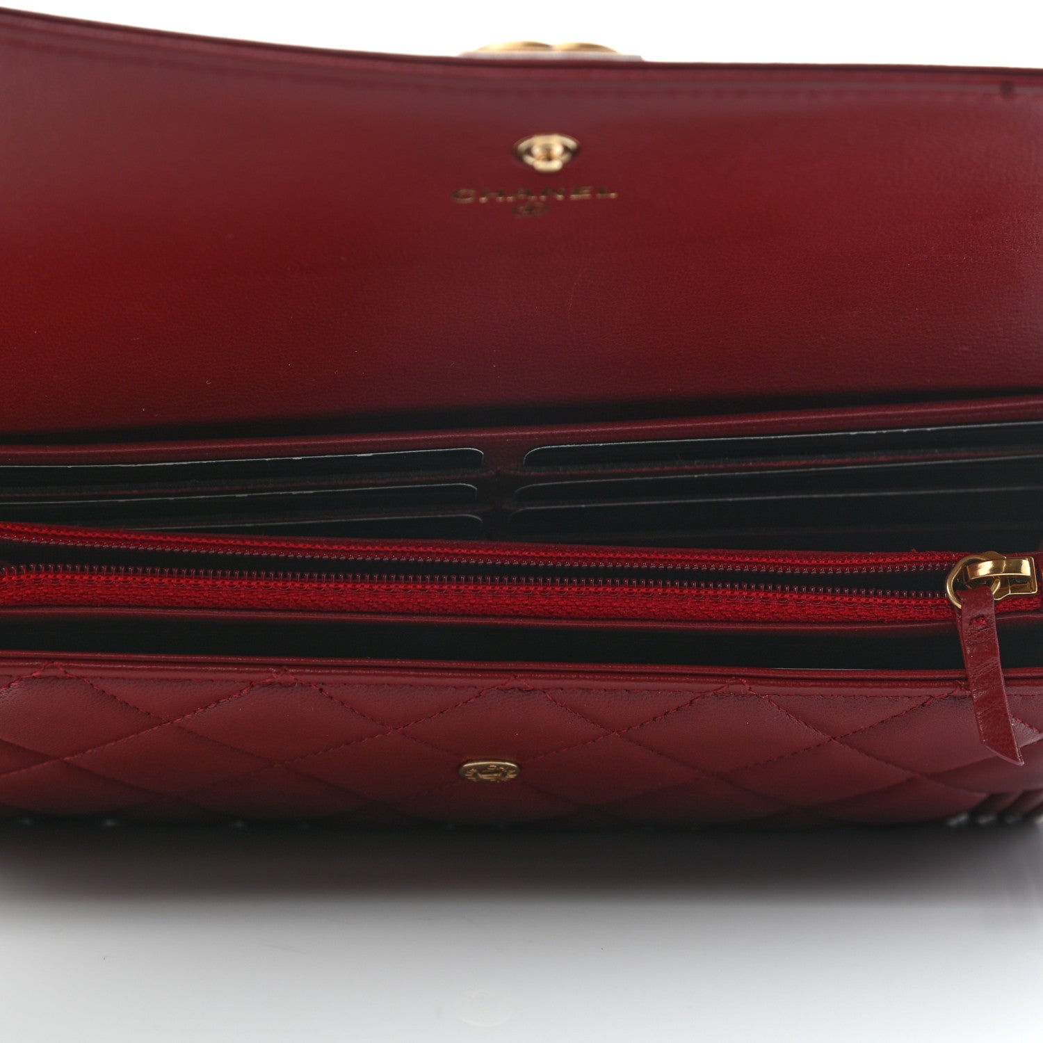 Chanel Lambskin Quilted Boy Flap Wallet Dark Red 5 of 8