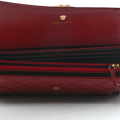 Chanel Lambskin Quilted Boy Flap Wallet Dark Red 5 of 8
