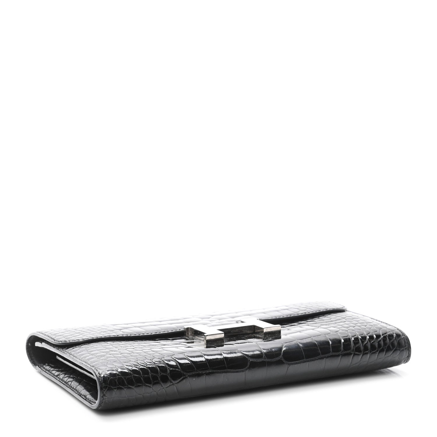 Hermes Shiny Alligator Constance Long Wallet Black 4 of 8