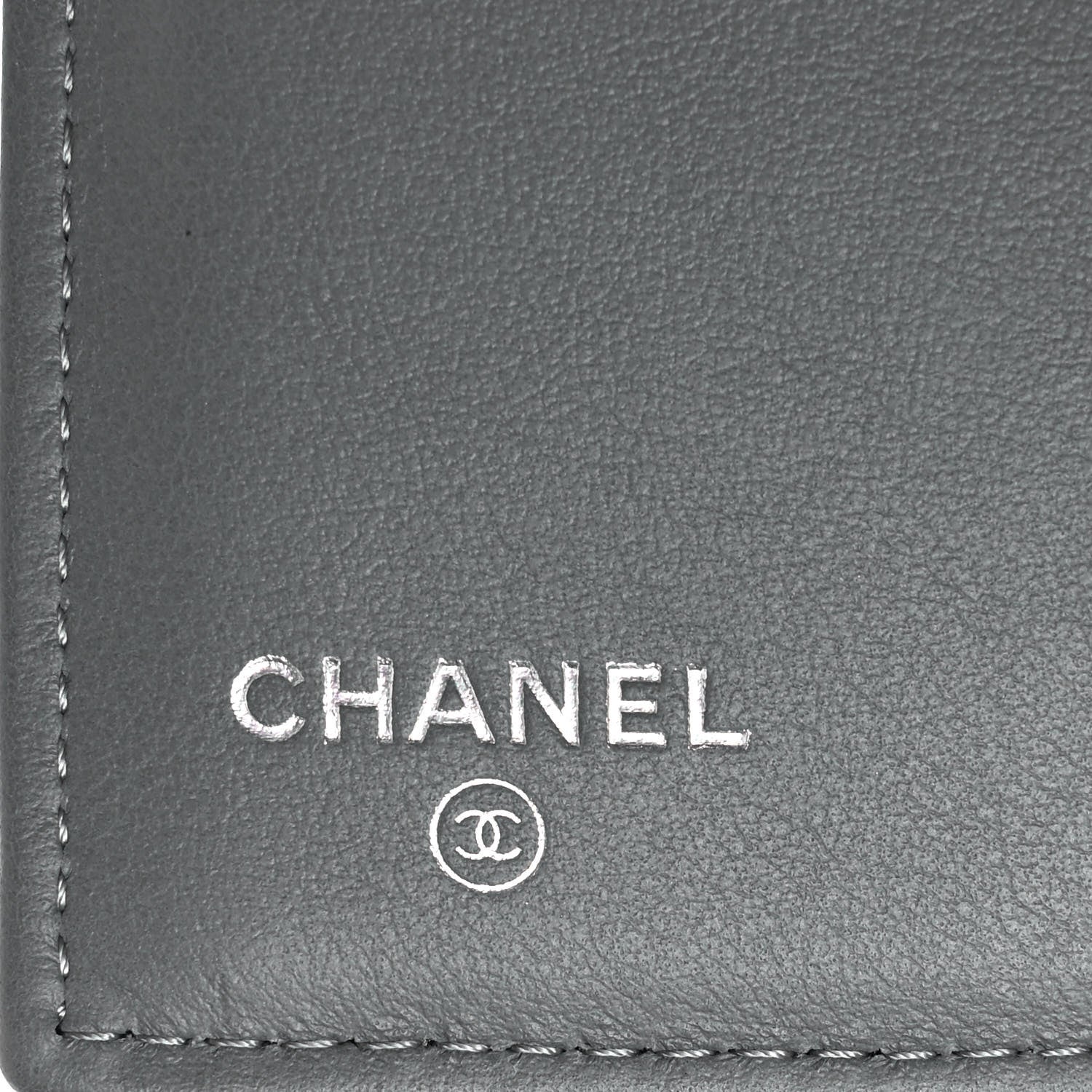 Chanel Calfskin Chevron Quilted Medium Boy Flap Wallet Grey 6 of 11