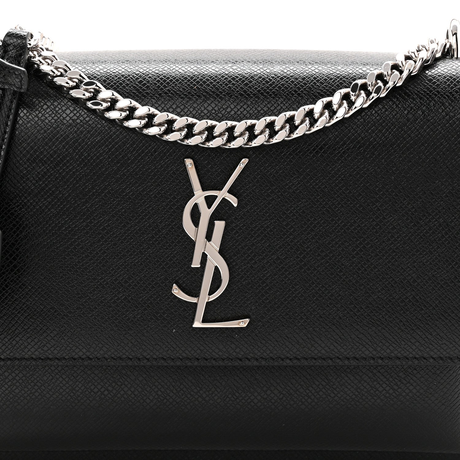 Saint Laurent Coated Bark Calfskin Medium Monogram Sunset Black 8 of 12