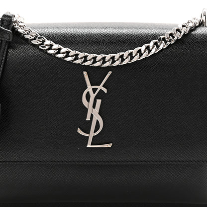 Saint Laurent Coated Bark Calfskin Medium Monogram Sunset Black 8 of 12