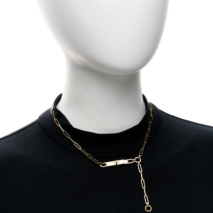 Hermes 18K Yellow Gold Diamond PM Kelly Chaine Lariat Necklace ST 2 of 5